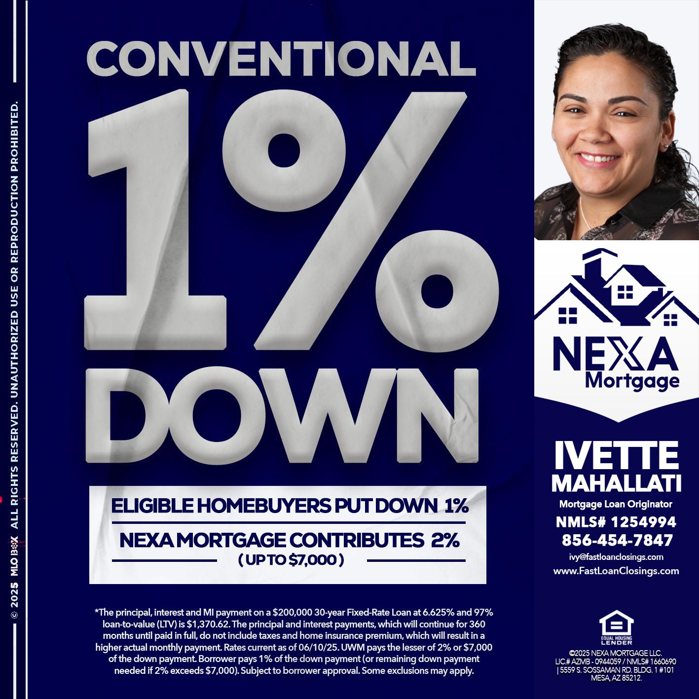 CONVENTIONAL - Ivette Mahallati -Mortgage Loan Originator