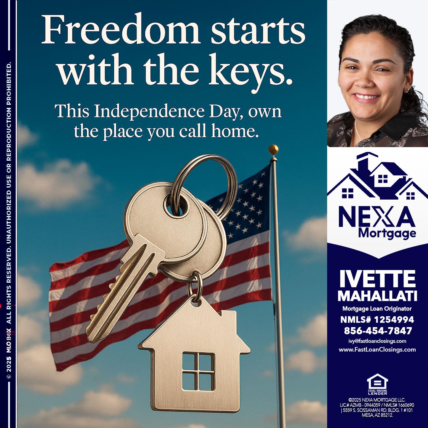 FREEDOM STARTS - Ivette Mahallati -Mortgage Loan Originator