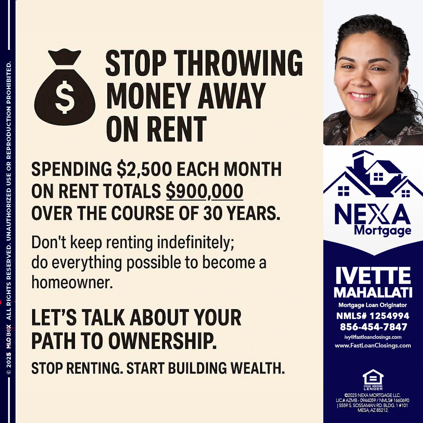 STOP THROWING - Ivette Mahallati -Mortgage Loan Originator
