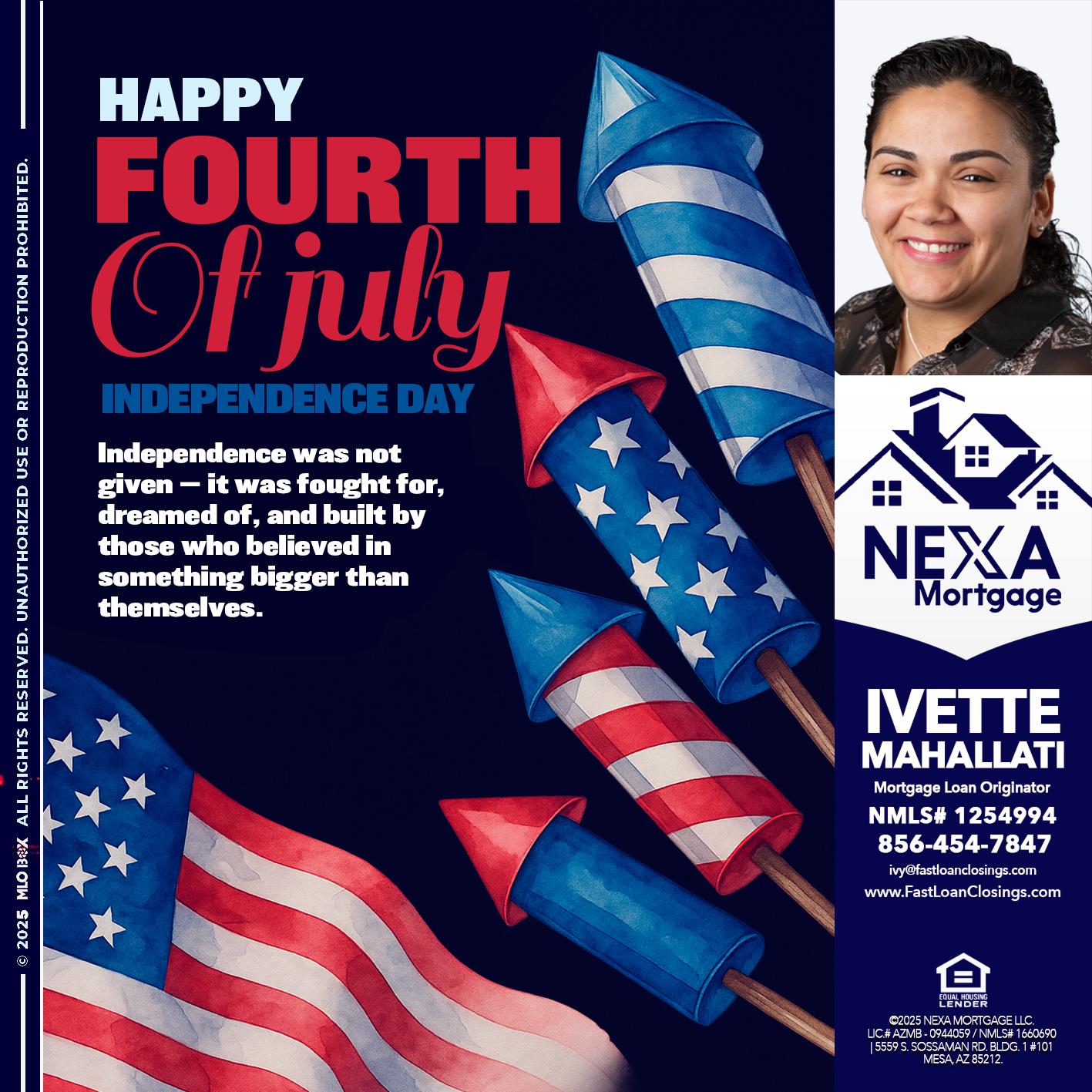 happy fourth - Ivette Mahallati -Mortgage Loan Originator