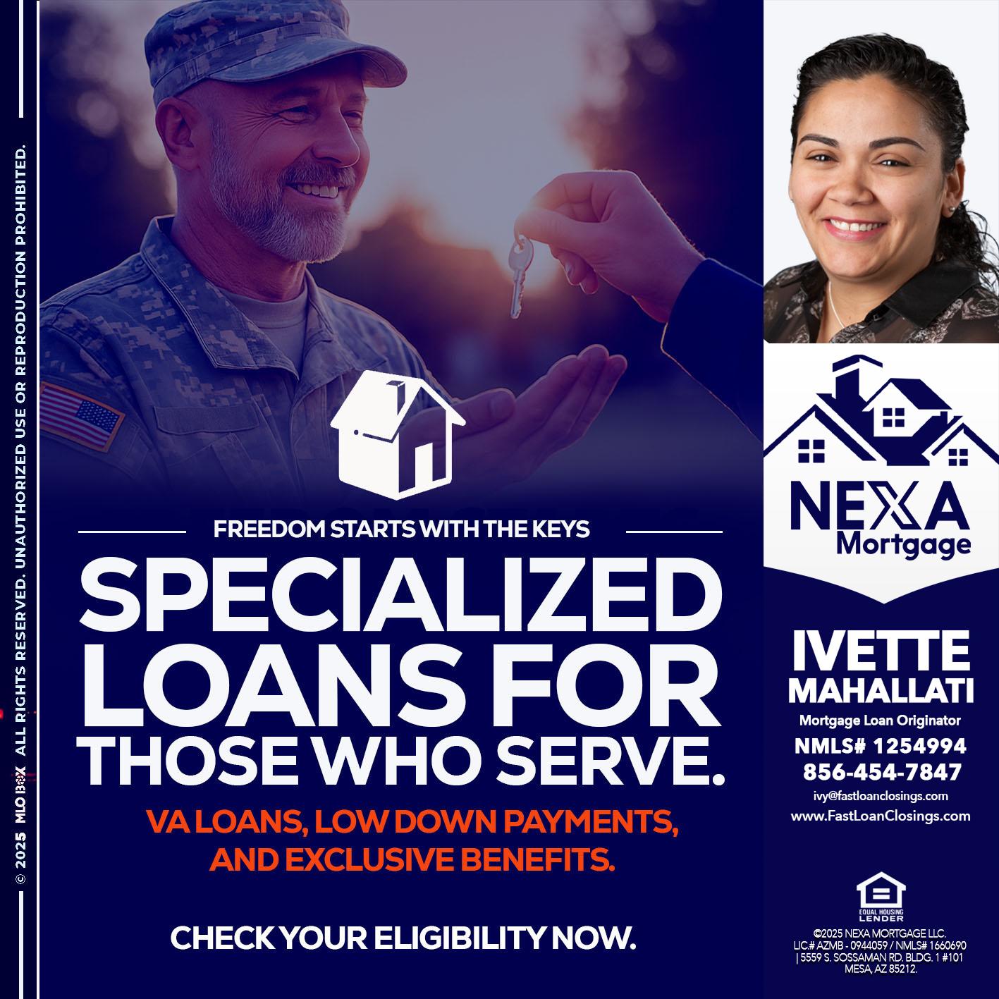 SPECIALIZED LOANS - Ivette Mahallati -Mortgage Loan Originator