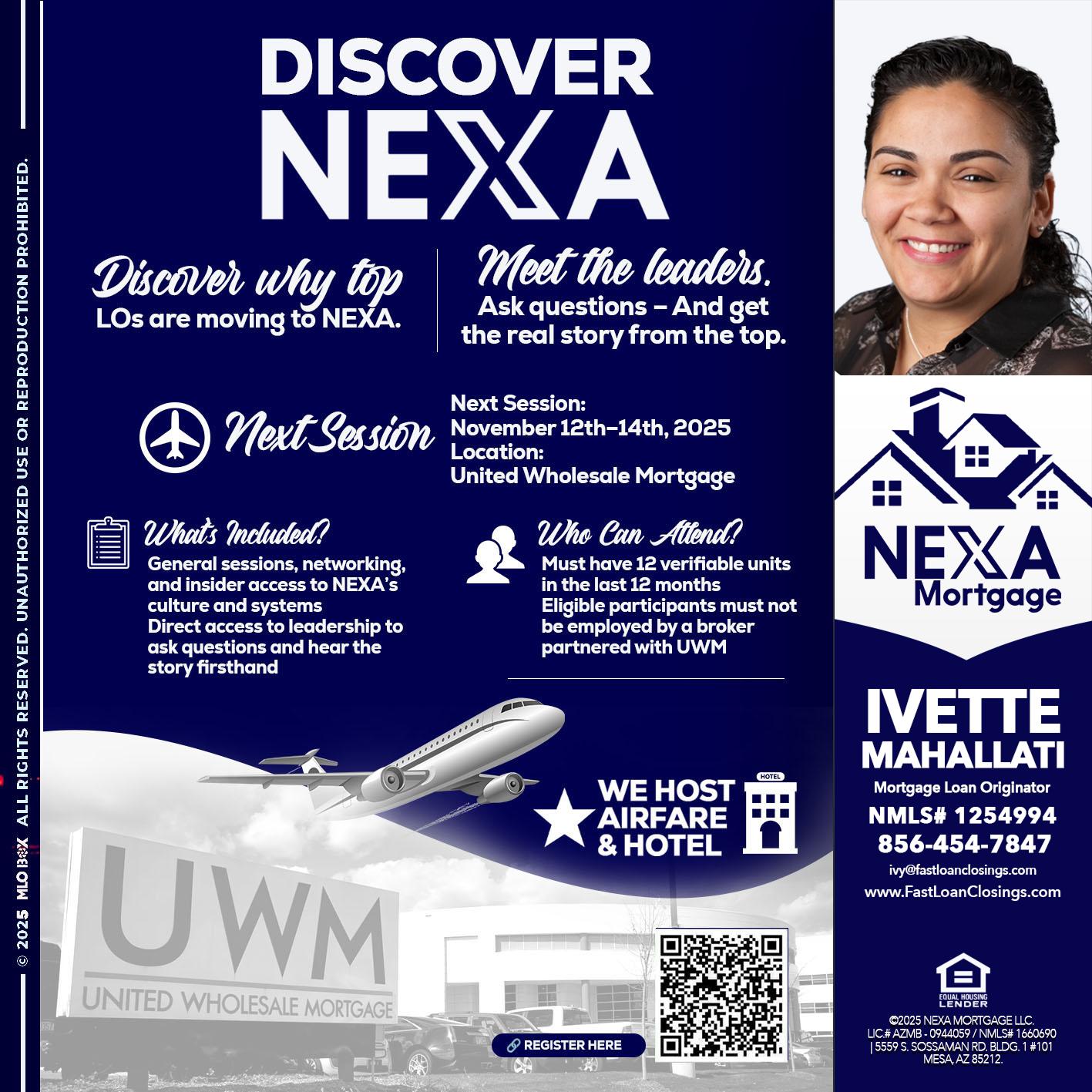 DISCOVER NEXA - Ivette Mahallati -Mortgage Loan Originator