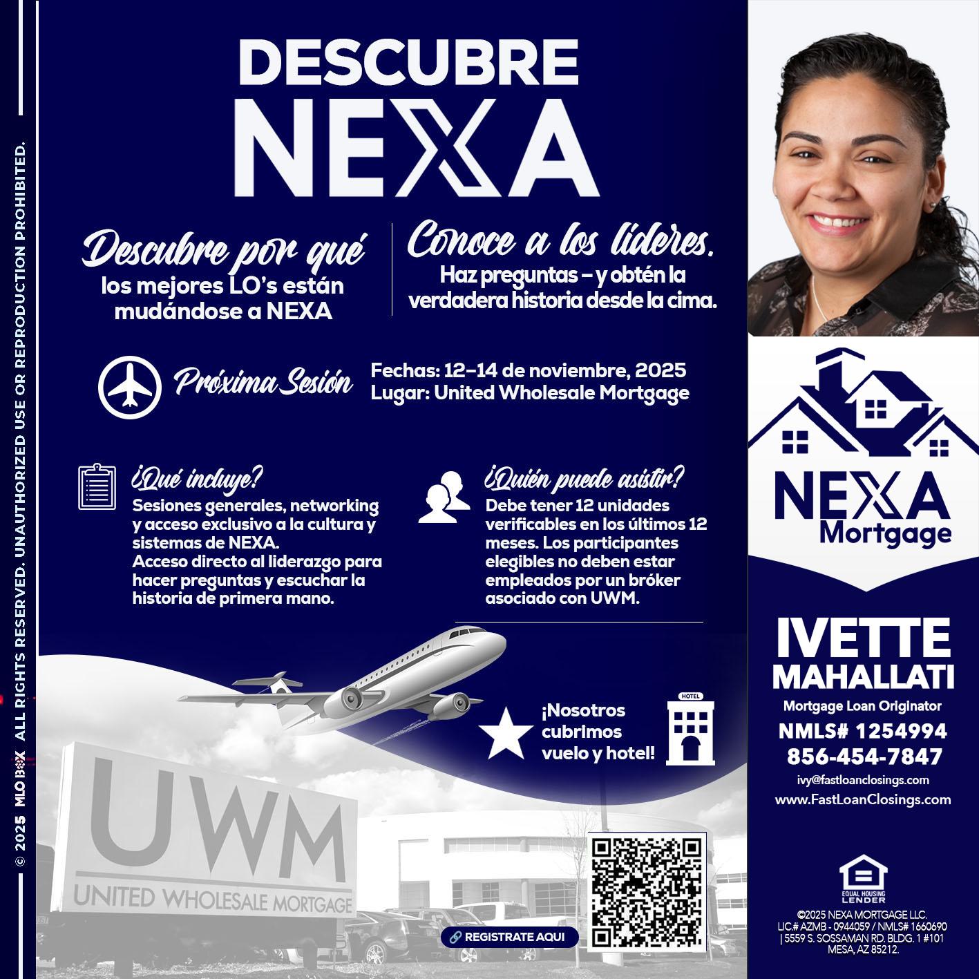 DESCUBRE NEXA - Ivette Mahallati -Mortgage Loan Originator