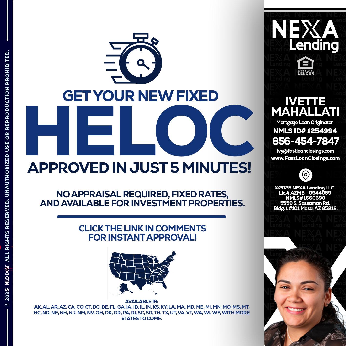 HELOC - Ivette Mahallati -Mortgage Loan Originator