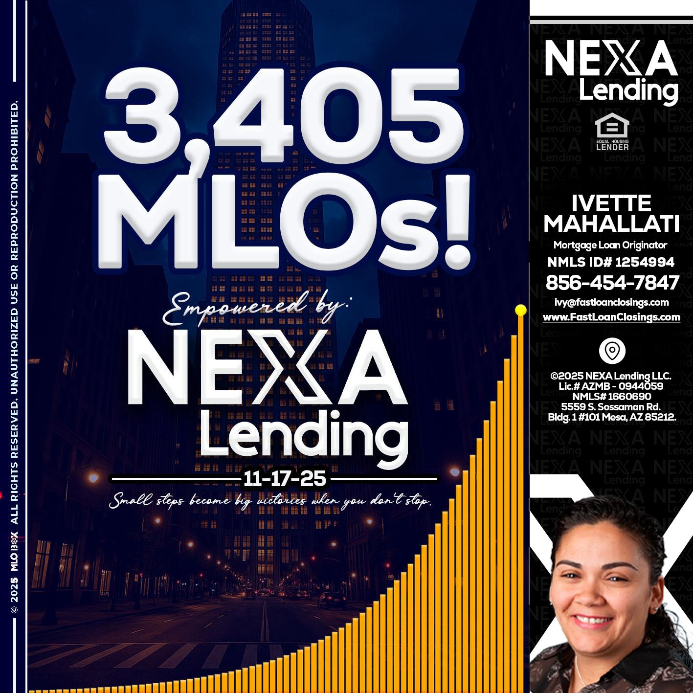 3405 MLOs - Ivette Mahallati -Mortgage Loan Originator