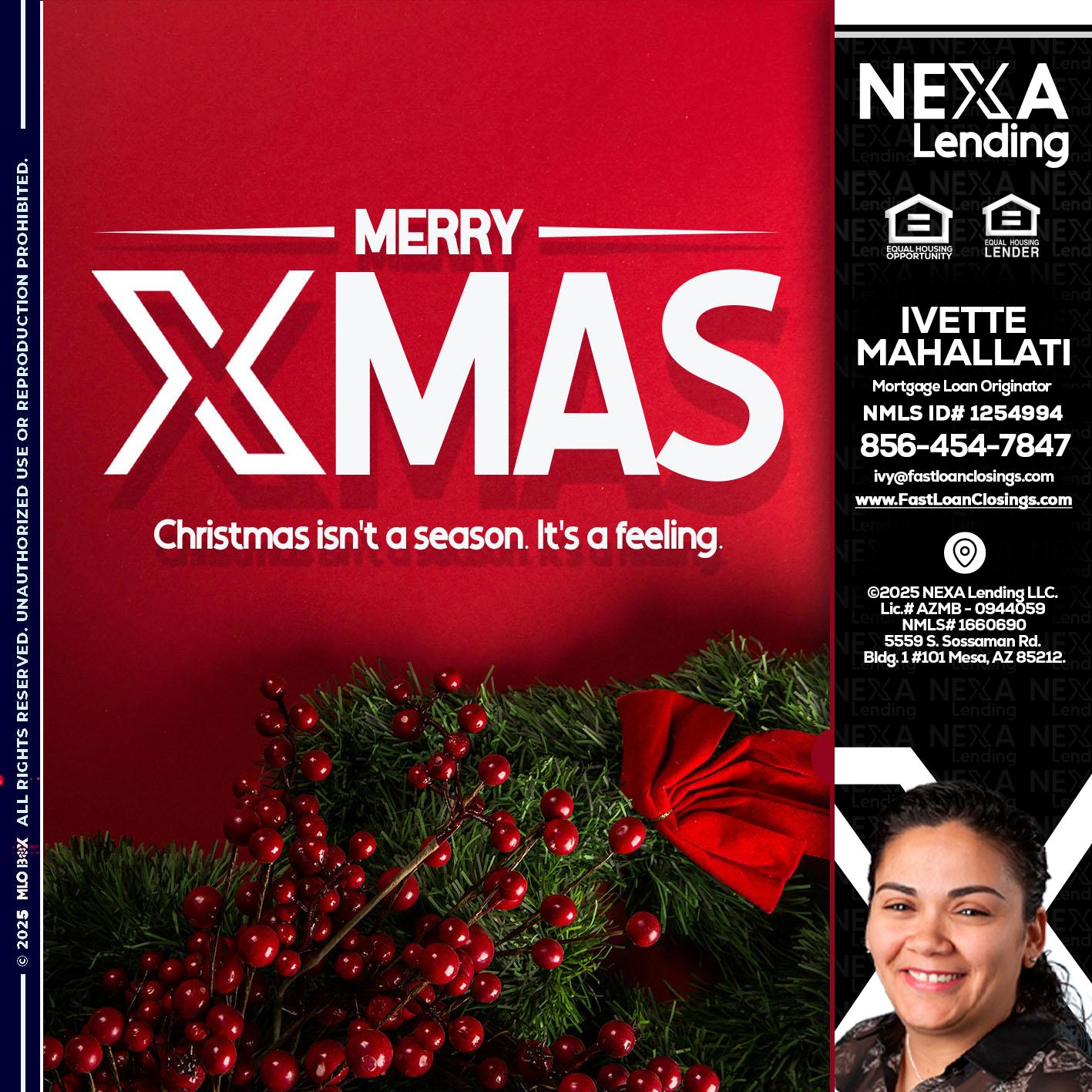 merry xmas - Ivette Mahallati -Mortgage Loan Originator
