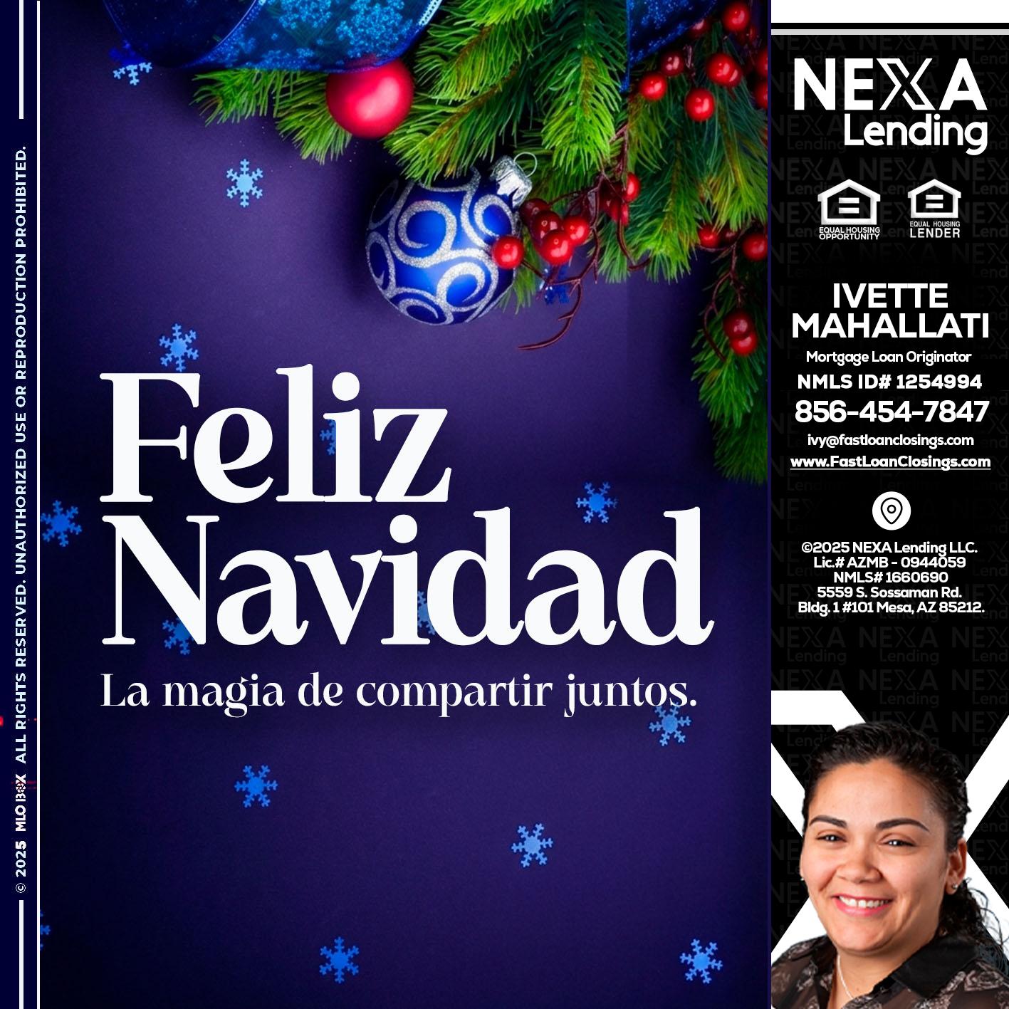FELIZ NAVIDAD - Ivette Mahallati -Mortgage Loan Originator