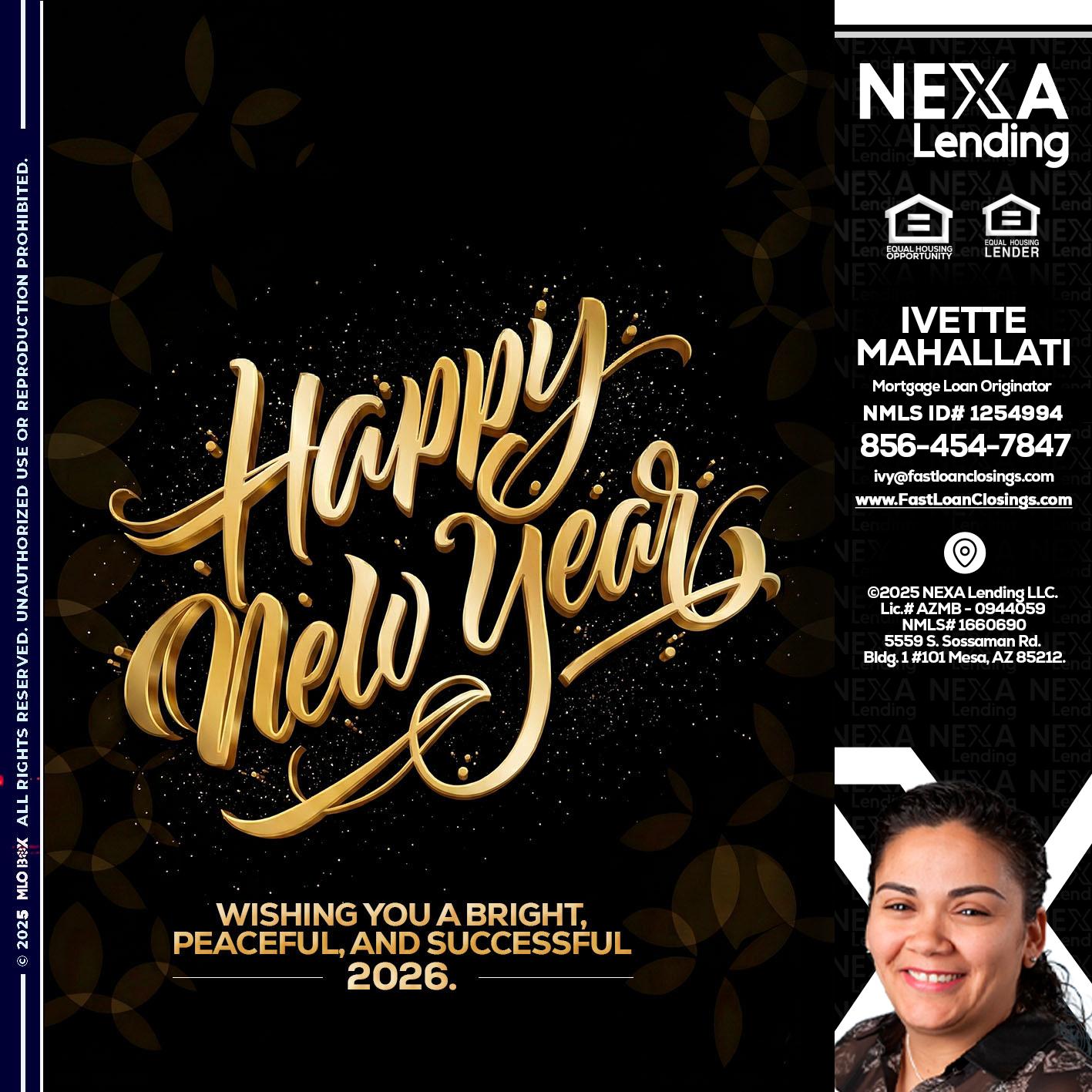 HAPPY NEW YEAR - Ivette Mahallati -Mortgage Loan Originator