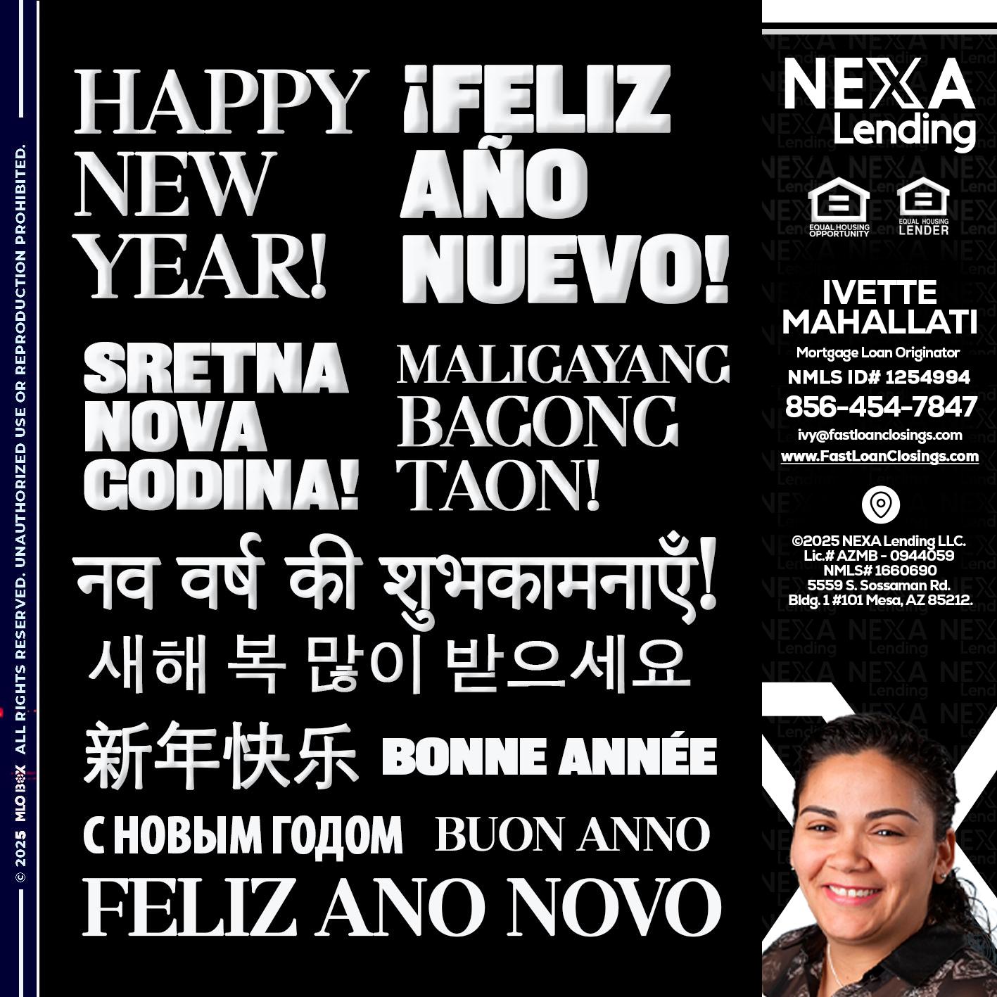HAPPY NEW YEAR - Ivette Mahallati -Mortgage Loan Originator