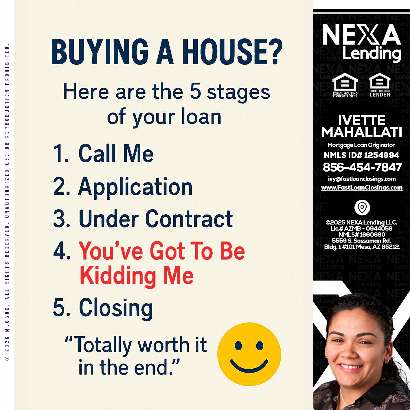 BUYING A HOUSE - Ivette Mahallati -Mortgage Loan Originator