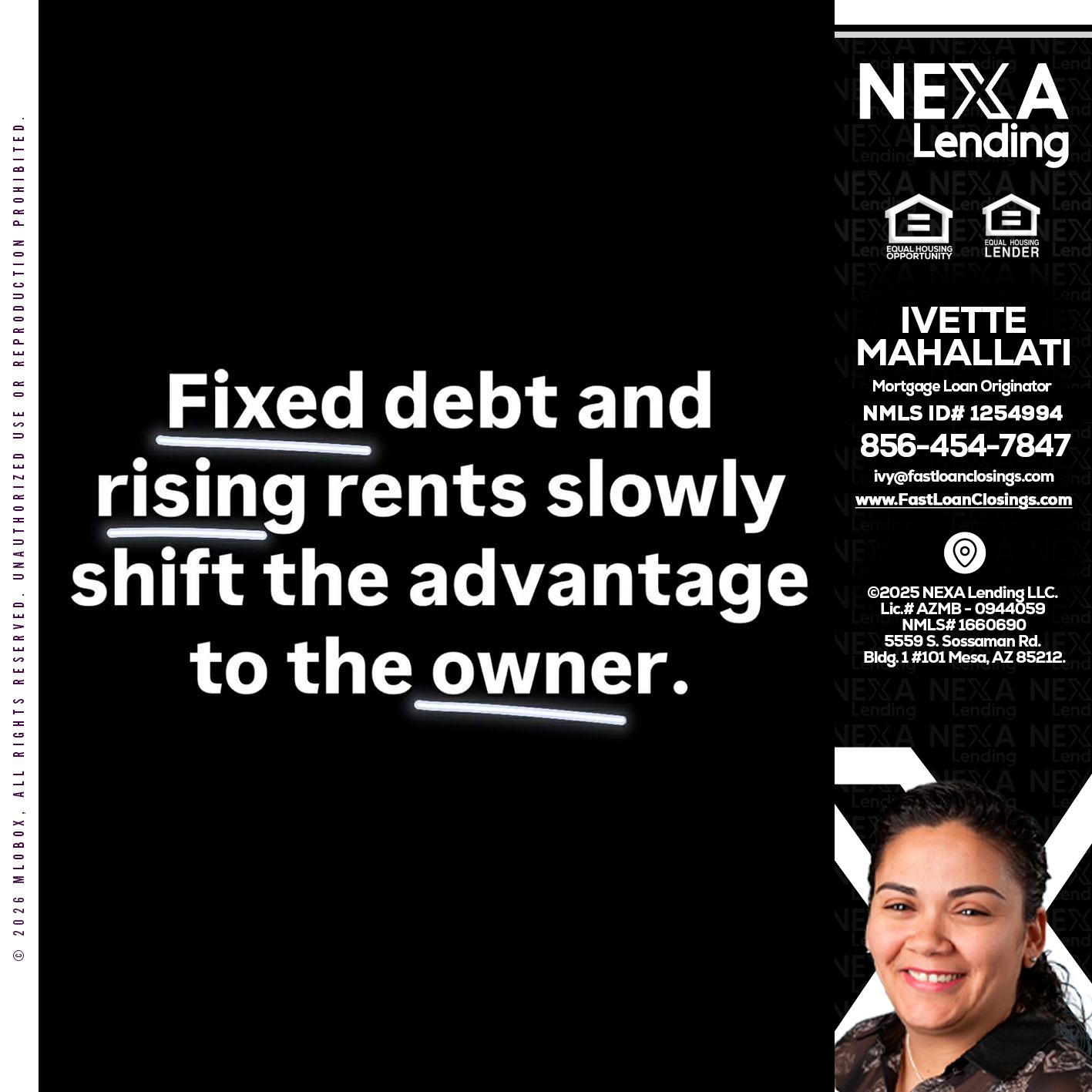 FIXED DEBT - Ivette Mahallati -Mortgage Loan Originator