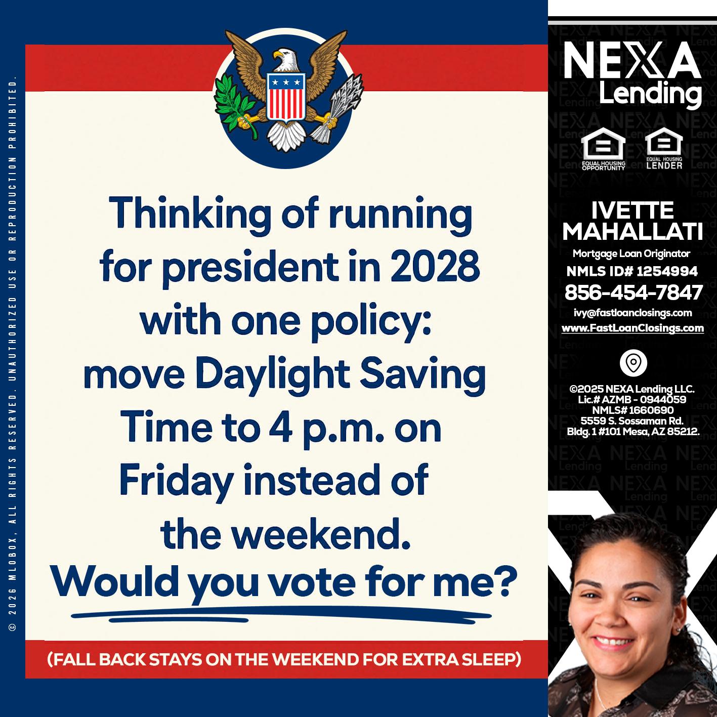 THINKING OF RUNING - Ivette Mahallati -Mortgage Loan Originator