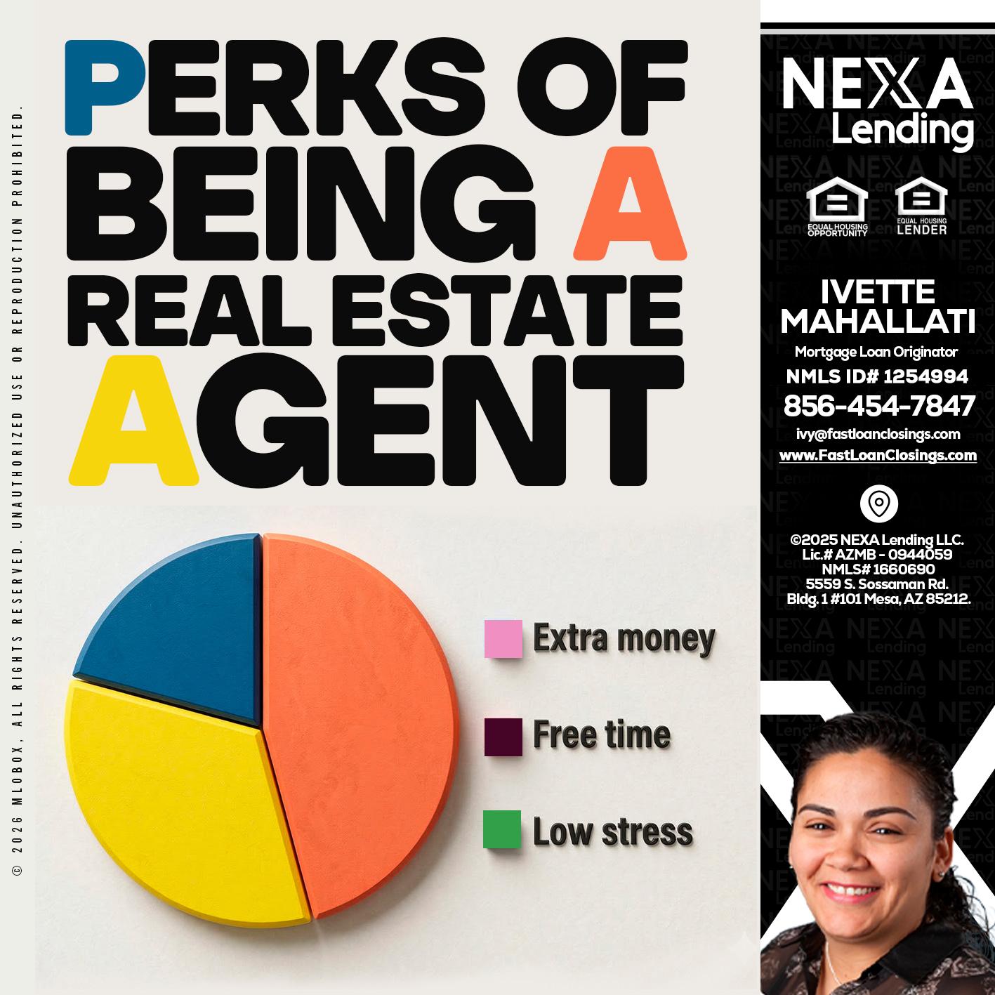 PERKS OF BEING - Ivette Mahallati -Mortgage Loan Originator