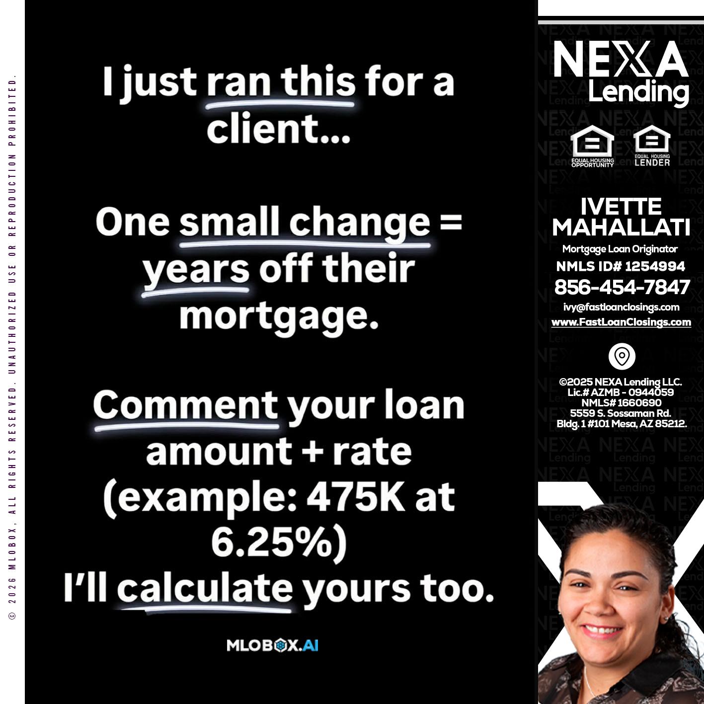 I JUST RAN - Ivette Mahallati -Mortgage Loan Originator