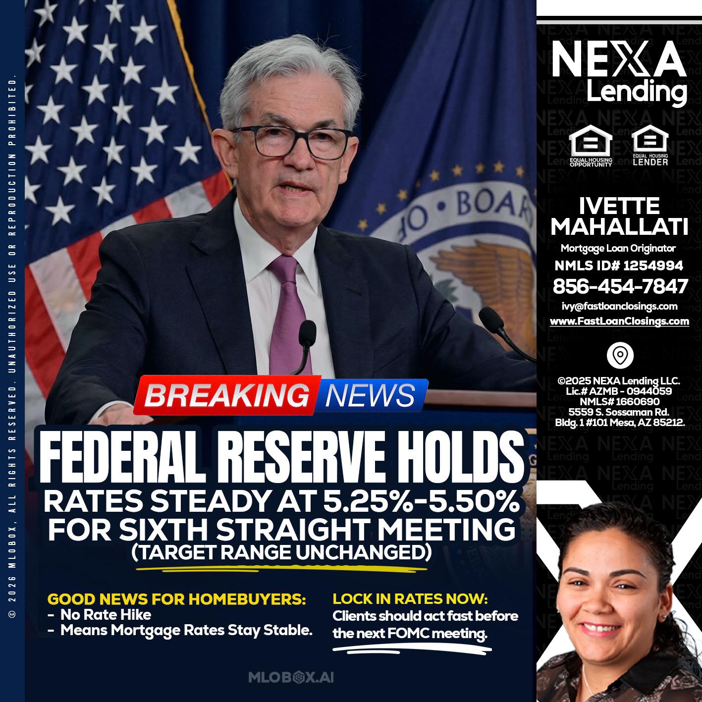 federal reserve - Ivette Mahallati -Mortgage Loan Originator