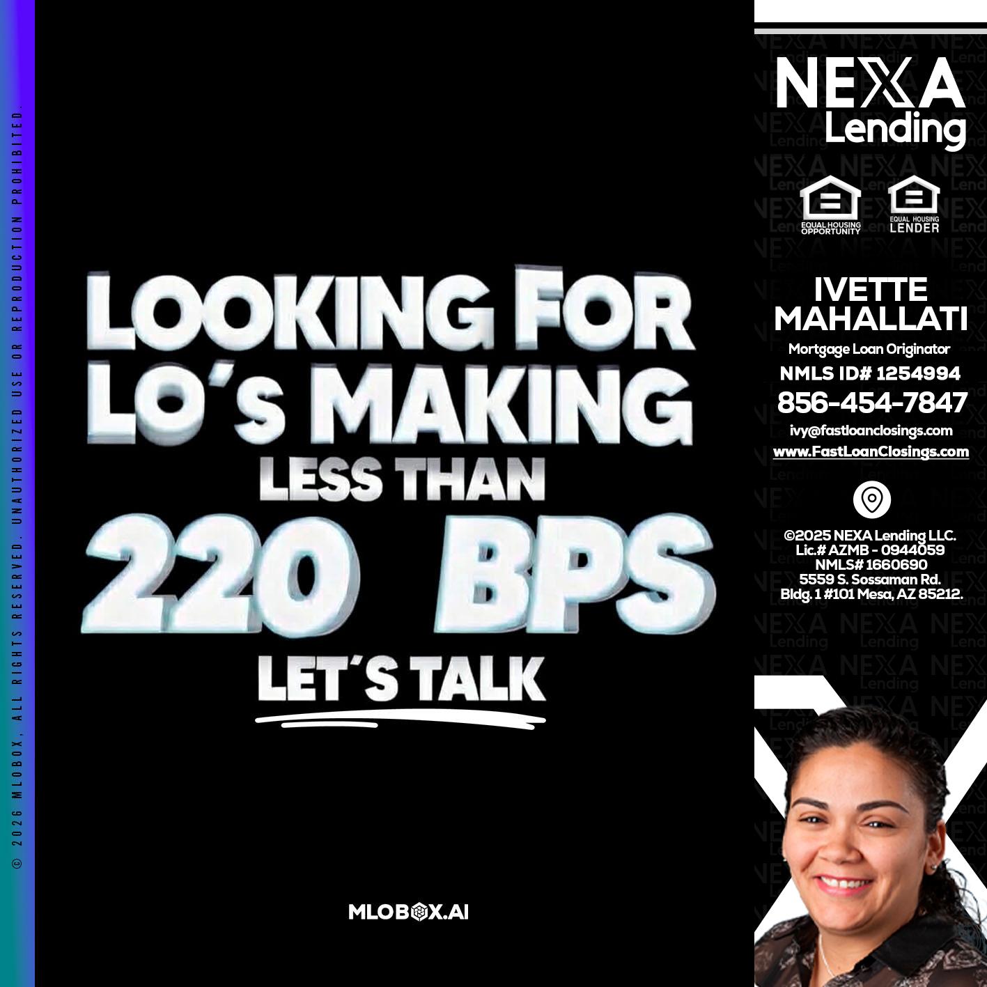 LOOKING FOR - Ivette Mahallati -Mortgage Loan Originator