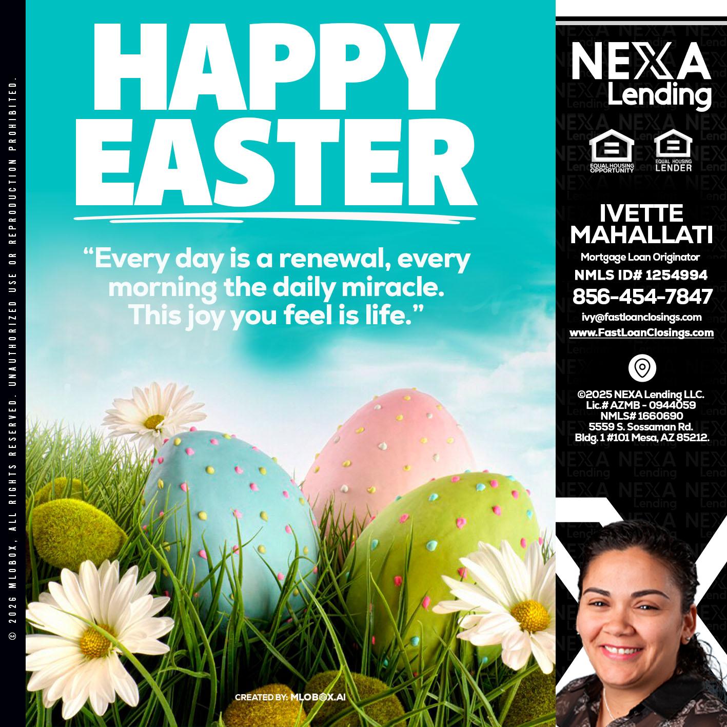 happy easter - Ivette Mahallati -Mortgage Loan Originator