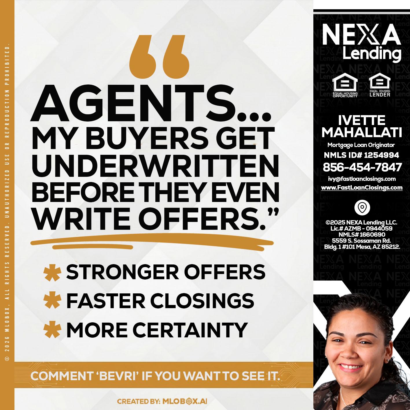 agents - Ivette Mahallati -Mortgage Loan Originator