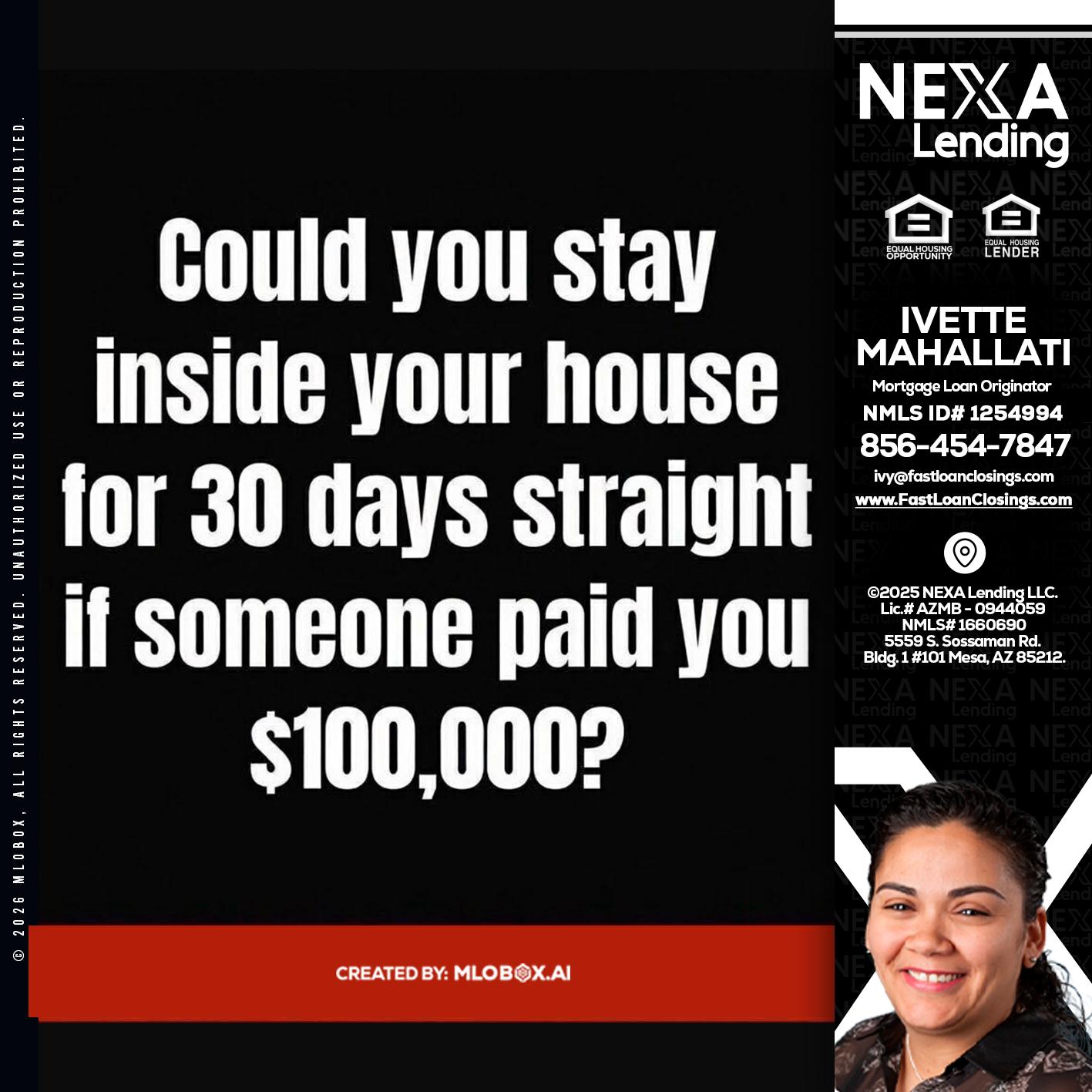 COULD YOU STAY - Ivette Mahallati -Mortgage Loan Originator