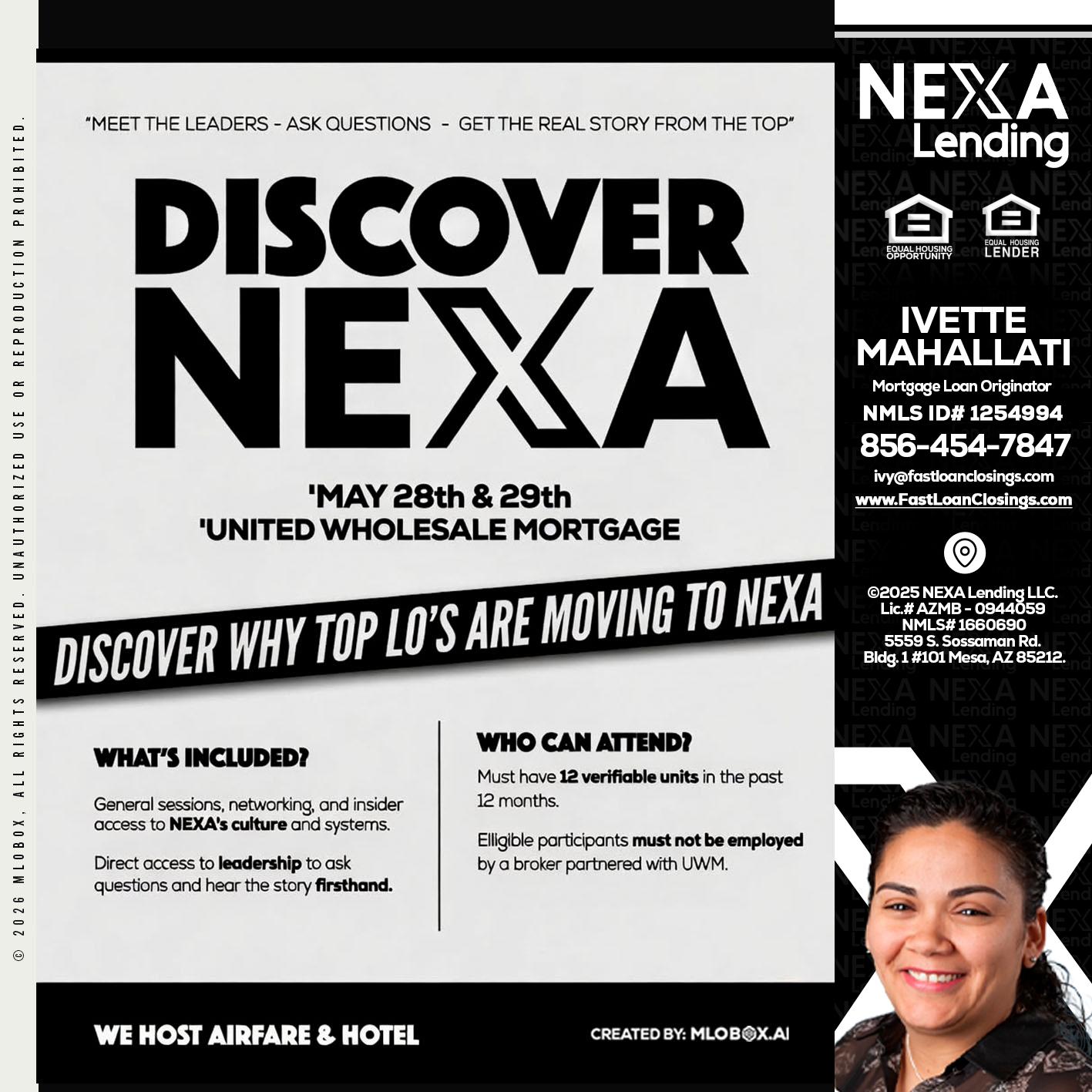 DISCOVER NEXA - Ivette Mahallati -Mortgage Loan Originator
