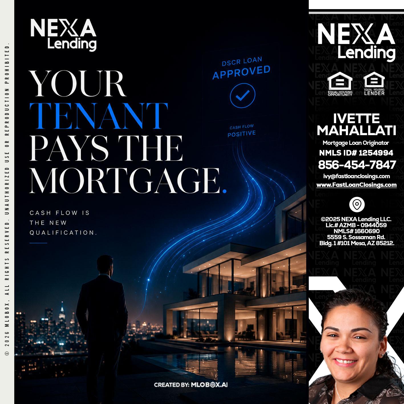 DSCR LOANS - Ivette Mahallati -Mortgage Loan Originator