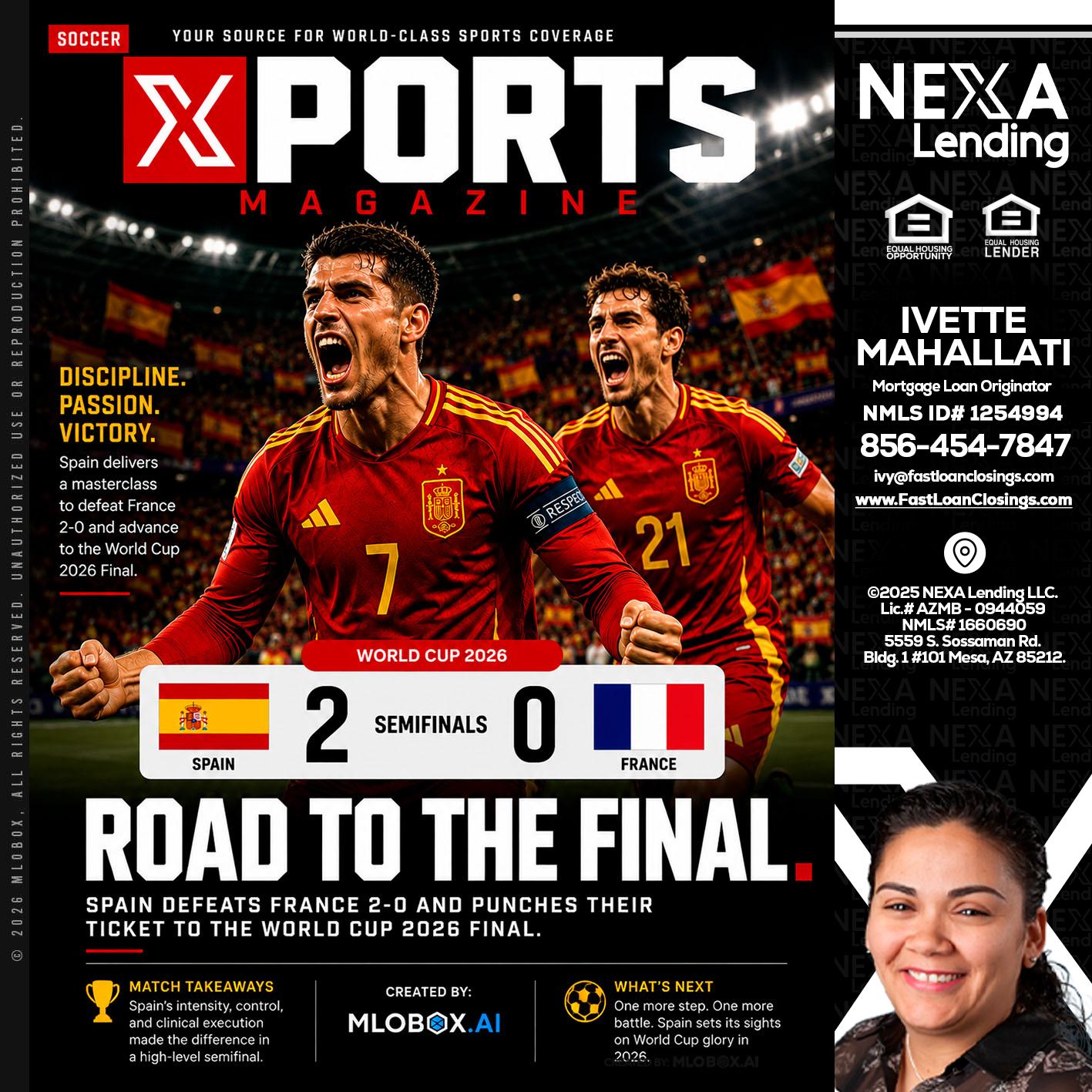 XPORTS WORLD CUP 2026 - Ivette Mahallati -Mortgage Loan Originator