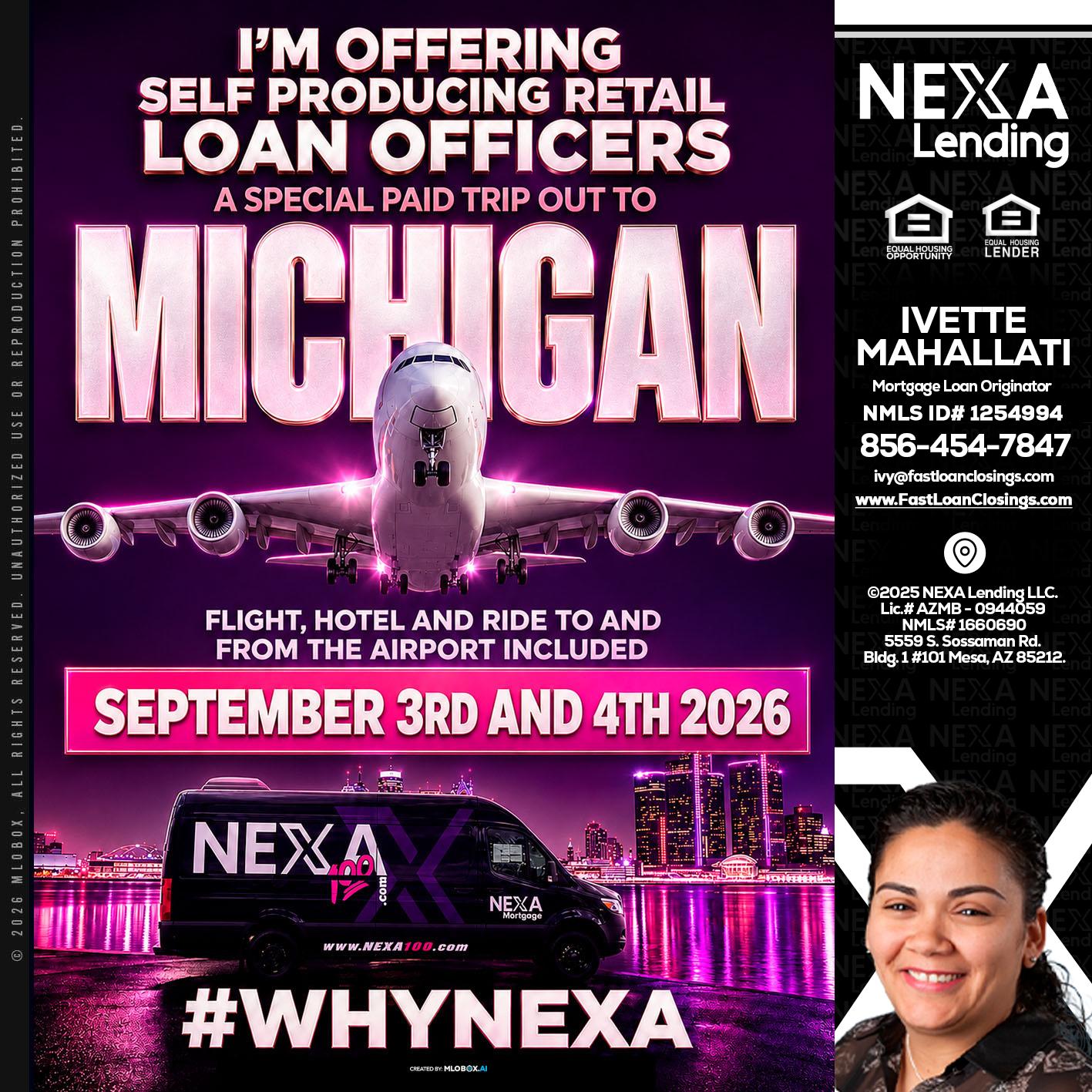 MICHIGAN TRIP - Ivette Mahallati -Mortgage Loan Originator