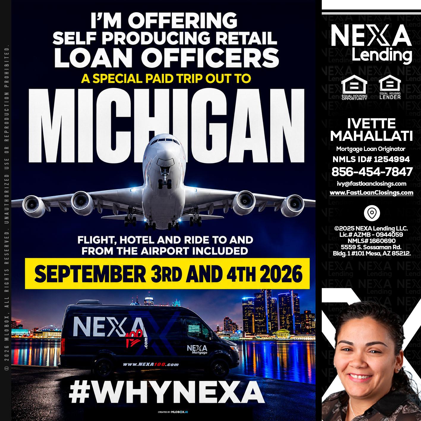 MICHIGAN - Ivette Mahallati -Mortgage Loan Originator