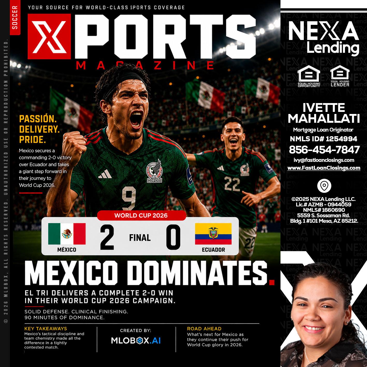 XPORTS MEX 2-0 ECUADOR - Ivette Mahallati -Mortgage Loan Originator