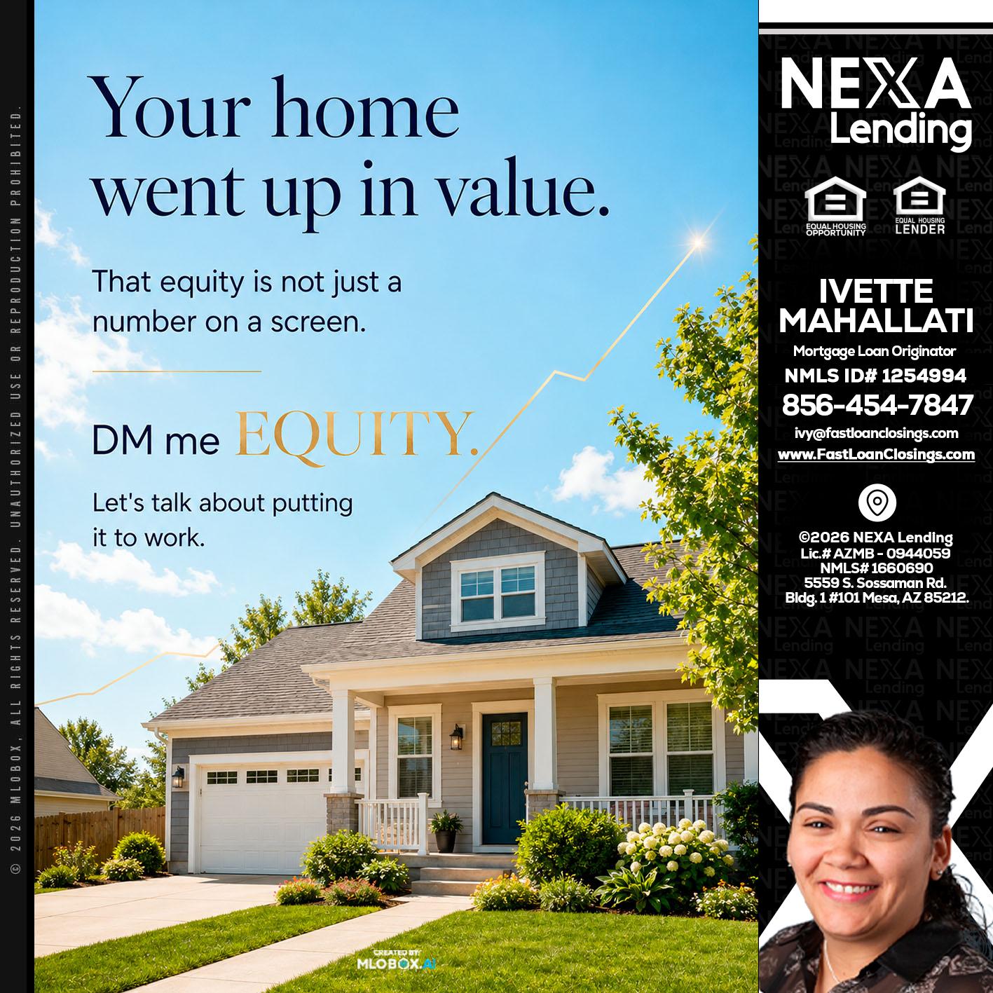 YOUR HOME - Ivette Mahallati -Mortgage Loan Originator