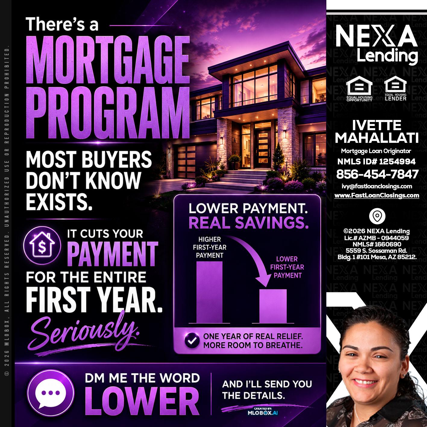 MORTGAGE PROGRAM - Ivette Mahallati -Mortgage Loan Originator